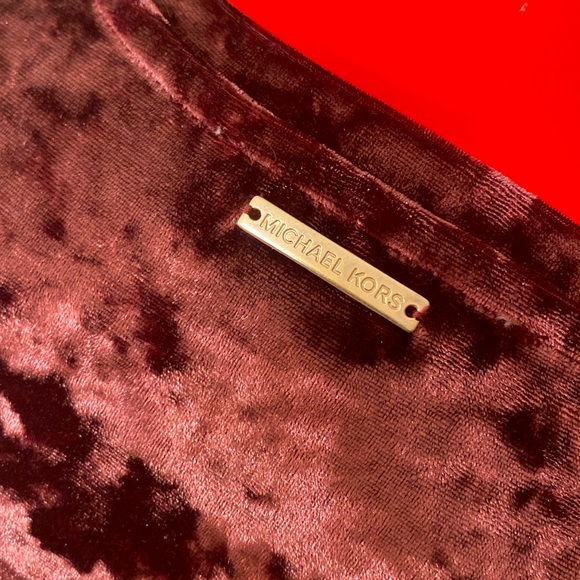 MICHAEL MICHAEL KORS Velur Purple Velvet Long Sleeve Dress - Picture 9 of 11